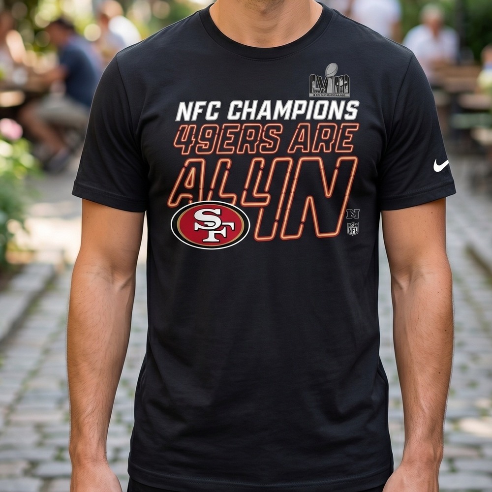 Nike San Francisco 49ers NFC Champions Super Bowl LVIII‎ All In Black T-Shirt